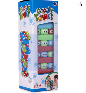 Point Games Googly Tower - Stacking Tower Game with Fun Design - Developmental & Interactive Puzzle, Test Stabilizing Skills- Ages 3+